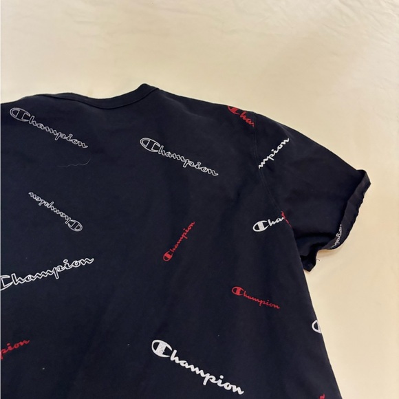 Champion Men's Black and Red Logo Tee - Picture 10 of 12
